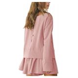 Panadila Womens Long Sleeve Short Romper Dresses Crewneck Oversized One Piece Jumpsuit Open Back Layered Casual Outfit, Large Panadila Womens Long Sleeve Short Romper Dresses Crewneck Oversized One Piece Jumpsuit Open Back Layered Casual Outfit, Large