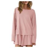 Panadila Womens Long Sleeve Short Romper Dresses Crewneck Oversized One Piece Jumpsuit Open Back Layered Casual Outfit, Small Panadila Womens Long Sleeve Short Romper Dresses Crewneck Oversized One Piece Jumpsuit Open Back Layered Casual Outfit, Small