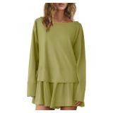 Panadila Womens Long Sleeve Short Romper Dresses Crewneck Oversized One Piece Jumpsuit Open Back Layered Casual Outfit, Small Panadila Womens Long Sleeve Short Romper Dresses Crewneck Oversized One Piece Jumpsuit Open Back Layered Casual Outfit, Small