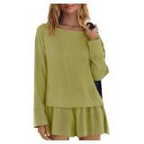 Panadila Womens Long Sleeve Short Romper Dresses Crewneck Oversized One Piece Jumpsuit Open Back Layered Casual Outfit, XL Panadila Womens Long Sleeve Short Romper Dresses Crewneck Oversized One Piece Jumpsuit Open Back Layered Casual Outfit, XL