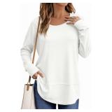 Tankaneo Womens Oversized Scoop Neck Long Sleeve Shirts Casual Loose Fit Tunic Tops Fall Basic Tees, Large Tankaneo Womens Oversized Scoop Neck Long Sleeve Shirts Casual Loose Fit Tunic Tops Fall Basic Tees, Large