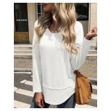 Tankaneo Womens Oversized Scoop Neck Long Sleeve Shirts Casual Loose Fit Tunic Tops Fall Basic Tees, Large Tankaneo Womens Oversized Scoop Neck Long Sleeve Shirts Casual Loose Fit Tunic Tops Fall Basic Tees, Large