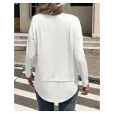 Tankaneo Womens Oversized Scoop Neck Long Sleeve Shirts Casual Loose Fit Tunic Tops Fall Basic Tees, Large Tankaneo Womens Oversized Scoop Neck Long Sleeve Shirts Casual Loose Fit Tunic Tops Fall Basic Tees, Large