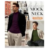 5 Pack Mens Big and Tall Mock Turtleneck Long Sleeve Shirts Plus Size Basic Casual Thermal Pullover Tops, 2XL 5 Pack Mens Big and Tall Mock Turtleneck Long Sleeve Shirts Plus Size Basic Casual Thermal Pullover Tops, 2XL