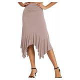 Urban CoCo Women's Flowy Stretchy Skirt Handkerchief Hemline Midi Skirt, XL Urban CoCo Women's Flowy Stretchy Skirt Handkerchief Hemline Midi Skirt, XL