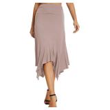 Urban CoCo Women's Flowy Stretchy Skirt Handkerchief Hemline Midi Skirt, XL Urban CoCo Women's Flowy Stretchy Skirt Handkerchief Hemline Midi Skirt, XL