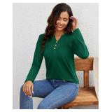 Ivicoer Womens Tops Henley V Neck Pleated Casual Blouses Long Sleeve Shirts Button Up Tunic, Small Ivicoer Womens Tops Henley V Neck Pleated Casual Blouses Long Sleeve Shirts Button Up Tunic, Small
