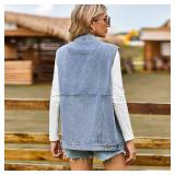 EMMIOL Womens Denim Vest, Jean Vest Top with Pockets, Baggy Streetwear Sleeveless Jacket, Vintage Y2k Trendy 2026, XL EMMIOL Womens Denim Vest, Jean Vest Top with Pockets, Baggy Streetwear Sleeveless Jacket, Vintage Y2k Trendy 2026, XL