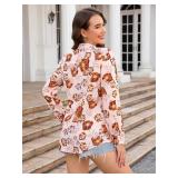 siliteelon Blouses for Women Long Sleeve Button Down Shirts Printed Wrinkle-Free Dressy Casual Blouse Spring Fall Trendy, Medium siliteelon Blouses for Women Long Sleeve Button Down Shirts Printed Wrinkle-Free Dressy Casual Blouse Spring Fall Trendy, Medium