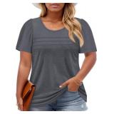 Imily Bela Womens Plus Size Tops 2025 Dressy Casual Short Sleeve Tunic Summer Crew Neck Flowy Pleated Tees Size Large Imily Bela Womens Plus Size Tops 2025 Dressy Casual Short Sleeve Tunic Summer Crew Neck Flowy Pleated Tees Size Large