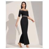 WDIRARA Women's Printed Half Sleeve Off Shoulder High Waist Romper Jumpsuit Size Large WDIRARA Women's Printed Half Sleeve Off Shoulder High Waist Romper Jumpsuit Size Large