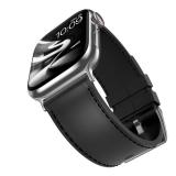 MobyFox - Classic Leather Black Band 'Fits all Apple Watches'