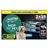Swiffer Sweeper Pet Heavy Duty Multi-Surface Wet Cloth Refills  Fresh Scent  16 Ct  2 Pk