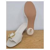 Lhamo Latso Raffia Slip On Mule Heels Woven Open Round Toe Slides Heeled Sandals Kitten Heels Size 9