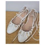 White Ballet Flat Size 10