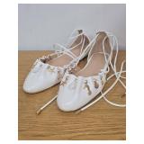 White Ballet Flats-Size 10