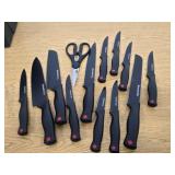 Astercook Knife Set 14 Piece, Dishwasher Safe with Built in Sharpener Block