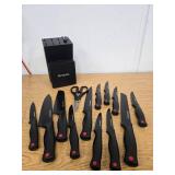 Astercook Knife Set 14 Piece, Dishwasher Safe with Built in Sharpener Block