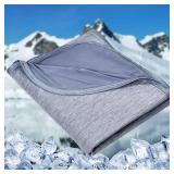 HOMFINE Cooling Blankets for Hot Sleepers  (Blue, 108 x 90 inches)