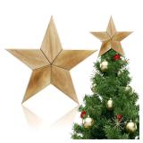 12'' Christmas Tree Topper Wood Star
