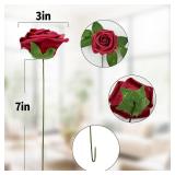 25pcs Realistic Red Foam Roses with Stems