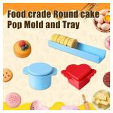 Cake Pop Cutter and Pusher With 9 Inch Tray, 3D Printed (Round)