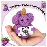 2 Count- Gift for Mom, Mini Crochet Grapes
