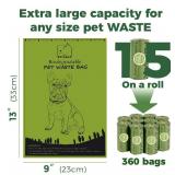 Biodegradable Dog Poop Bags Rolls 360 Count, Scented