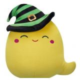 Squishmallows Official 5 inch Miss Chatty The Neon Yellow Ghost with Witch Hat