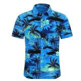 Men's Hawaiian Shirt Short Sleeve -Size: LARGE