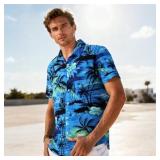 Men's Hawaiian Shirt Short Sleeve -Size: LARGE