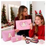 2 Piece Makeup Bag with initial- Pink L