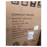 3.5 CuFt vented Front Load Stackable Electric Compact Dryer in White with Multiple Drying Modes - Retail: $400