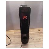 1500-Watt Black Indoor Electric Oil-Filled Radiator Convection Radiant Space Heater with Remote Control for Living Space - Retail: $100