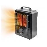 Comfort Zone Milkhouse Style Utility Space Heater with Adjustable Thermostat, 3-Prong Plug, Black (Missing Button) - Retail: $38