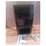 1500-Watt 20 in. Black Electric Console Ceramic Space Heater with Tip-Over Switch, Adjustable Louvers, Timer, Remote - Retail: $90