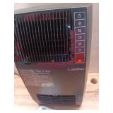 1500-Watt 20 in. Black Electric Console Ceramic Space Heater with Tip-Over Switch, Adjustable Louvers, Timer, Remote - Retail: $90