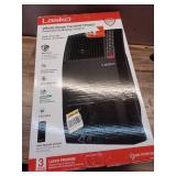 1500-Watt 20 in. Black Electric Console Ceramic Space Heater with Tip-Over Switch, Adjustable Louvers, Timer, Remote - Retail: $90