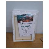 GenCrafts Assorted Stretched Canvas (8 Pack)  Rectangular for Acrylic  Oil  Other Wet or Dry Medium - Artist Grade