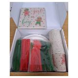 Christmas Gingerbread Gender Reveal Decorations- Serves 24