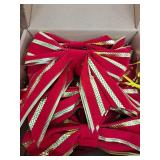 12 Piece Christmas Bows, 5.9x7.1 Small Red/Gold Velvet Christmas Tree Bow Decorations- 2 Pack