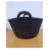 Large Bucket with Handles - 30L/8-Gal Natural Rubber Bucket - Multi Use Yard Waste Bin, Harvesting Basket for Gardening, by Kings County Tools (Black)