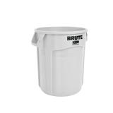 Rubbermaid Commercial Products BRUTE Heavy-Duty Round Trash/Garbage Can, 10-Gallon, White, Outdoor Waste Container for Landscapers/Construction/Restaurants/Back of House/Offices/Warehouses