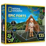 NATIONAL GEOGRAPHIC Kids Fort Building Kit - 135-Piece Indoor Fort Builder, Creative Play, STEM Building Toys for Kids Ages 6 7 8 9 10 11 12, Blanket Fort (Amazon Exclusive)