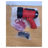 YIERBLUE Rechargeable Spotlight Flashlight with 100,000 High Lumen LED, IP67 Waterproof Long Running Spot Light searchlight, Impact Resistant Handheld Spotlight with Foldable Stand and Red Lens