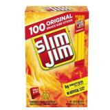 (Best by February 7 2026) Slim Jim Original Snack Size Smoked Meat Sticks  0.28 oz. each 100-Count 2 Pack