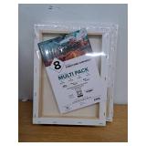 GenCrafts Assorted Stretched Canvas (8 Pack)  Rectangular for Acrylic  Oil  Other Wet or Dry Medium - Artist Grade