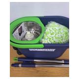 SUGARDAY Spin Mop and Bucket with Wringer Set for Floors Cleaning Heavy duty System, Green