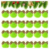 24-Pack Lime Green Furry Christmas Balls with Bow, 4'