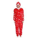 Unisex Christmas Pajamas One-Piece Candy Cane Onesie for Adult Size: Large,